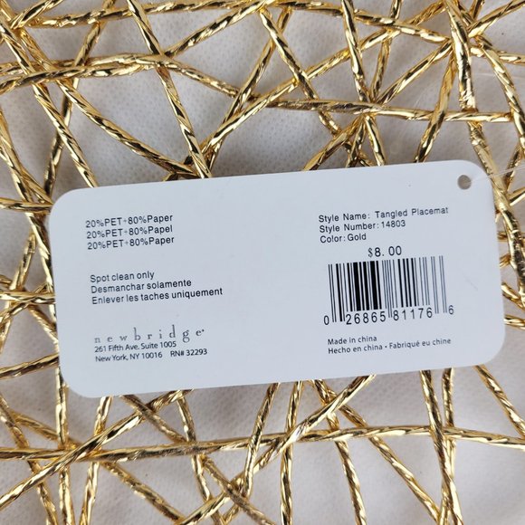 Holiday At Home NWT Set 4 Tangled Open Weave Round Circle Circular Metallic Gold - Picture 5 of 5